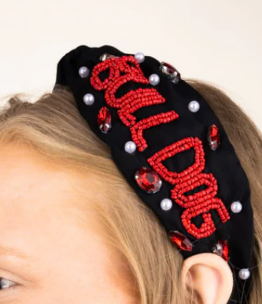 Georgia Bulldog Beaded Headband