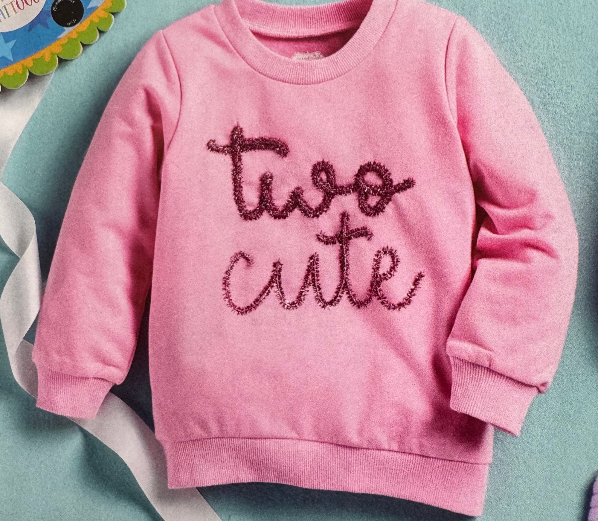 Mudpie Lightweight Birthday Sweatshirt-Two Cute