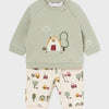 Mayoral Baby Boys Barn Appliqué pant set