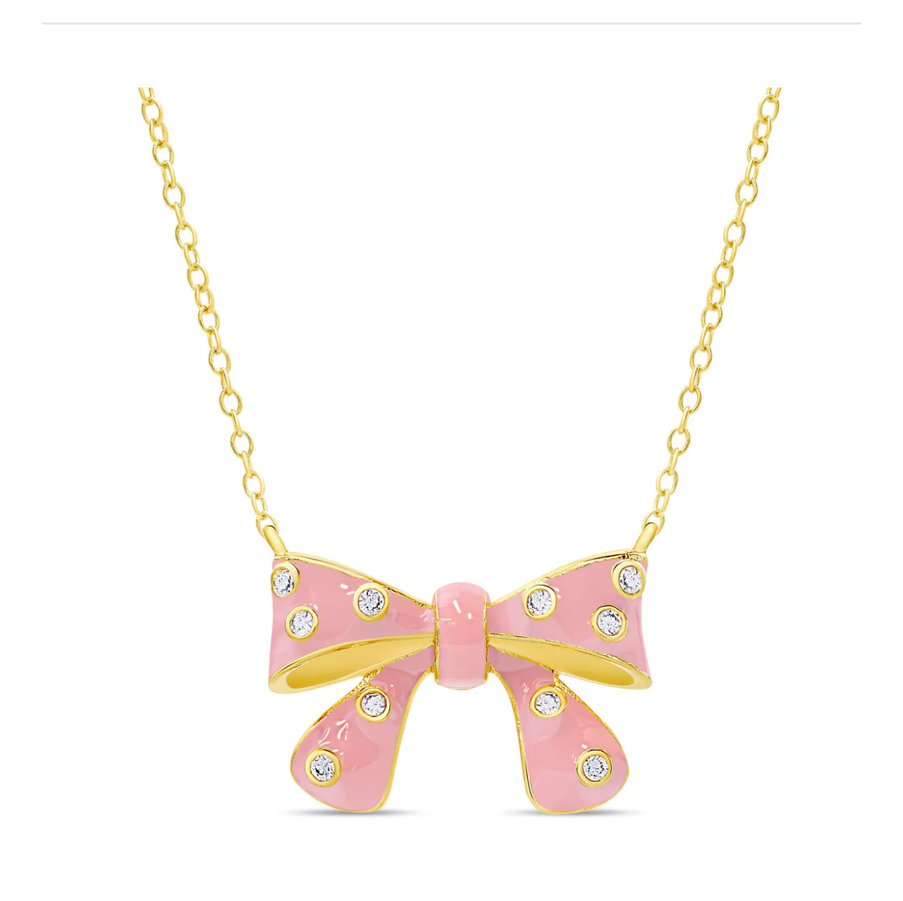 Lily Nily Bow Necklace with CZ