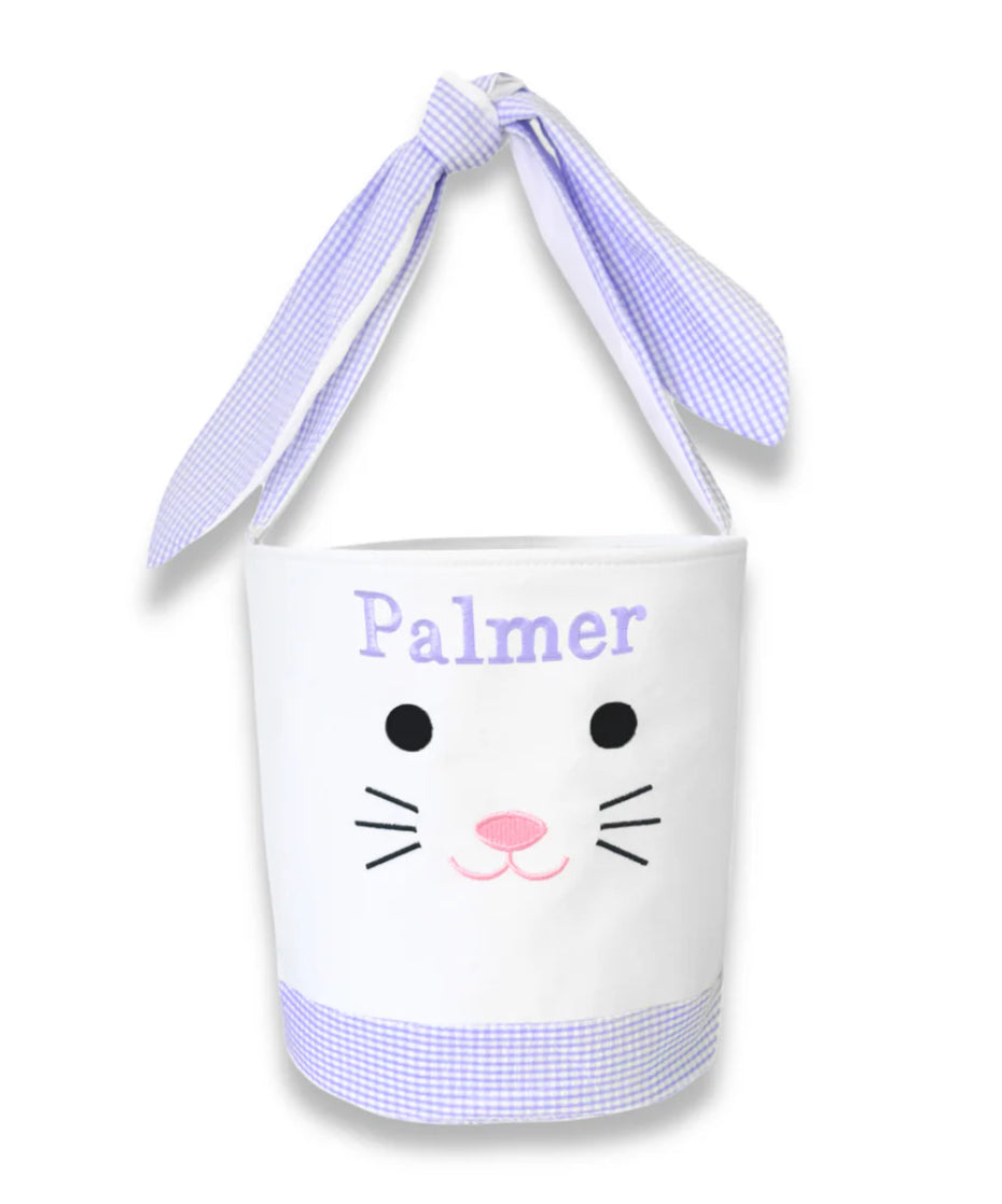 Easter Bunny Basket,
Purple Seersucker