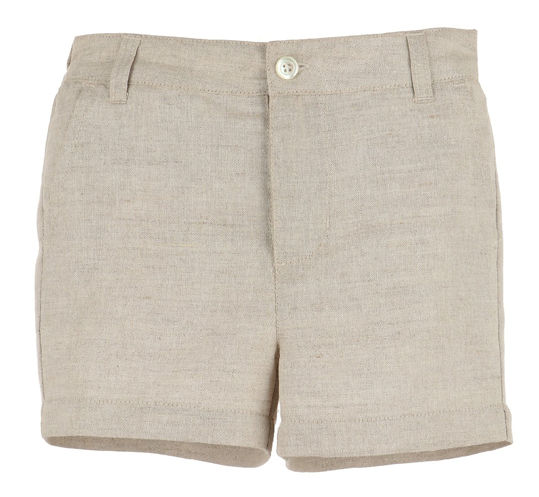 Luli & Me Linen Boy Short-Beige