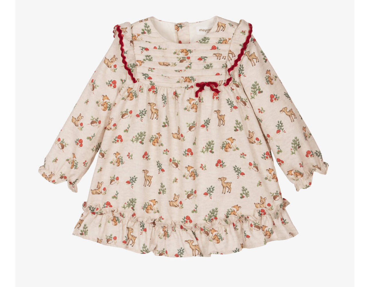 Mayoral Baby Girls Beige Cotton Woodland Dress