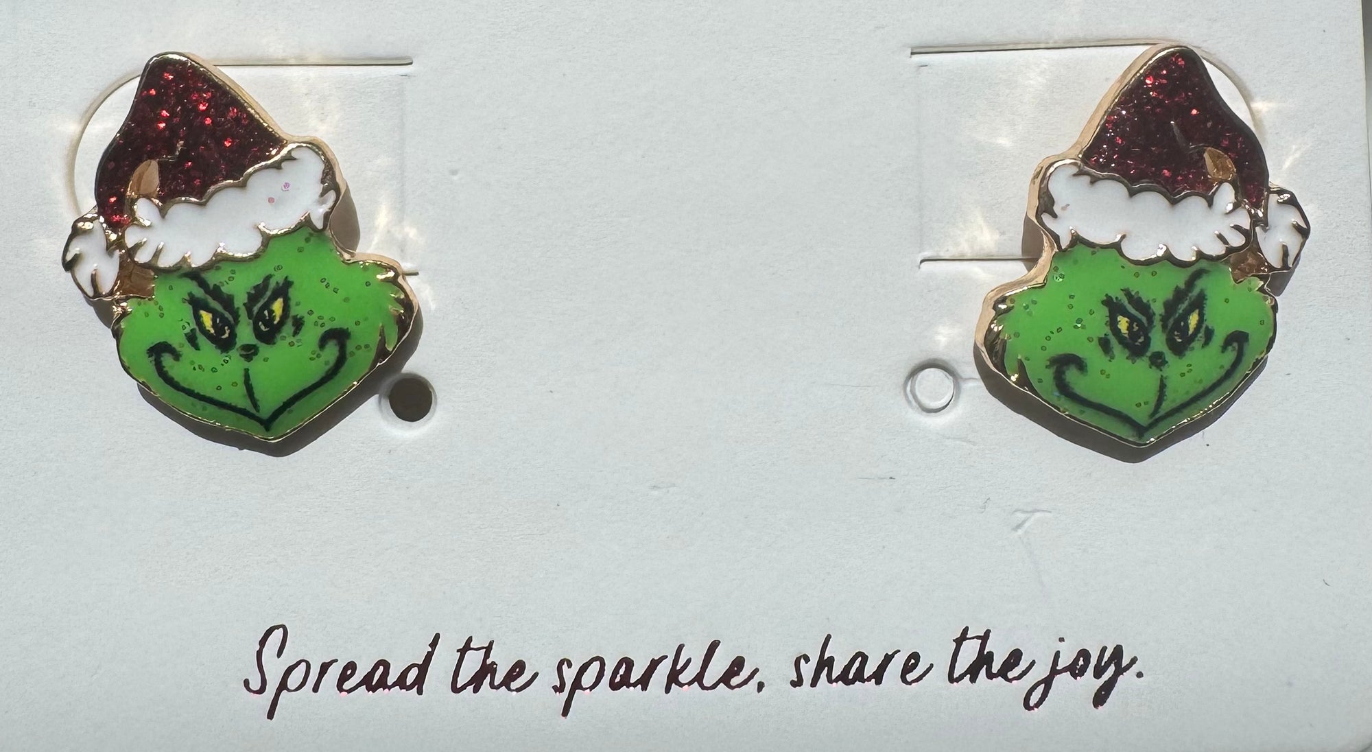Grinch Santa Hat Stud Earrings