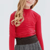 Good Girl Mock Neck Long Sleeve
Modal Knit Top-Red