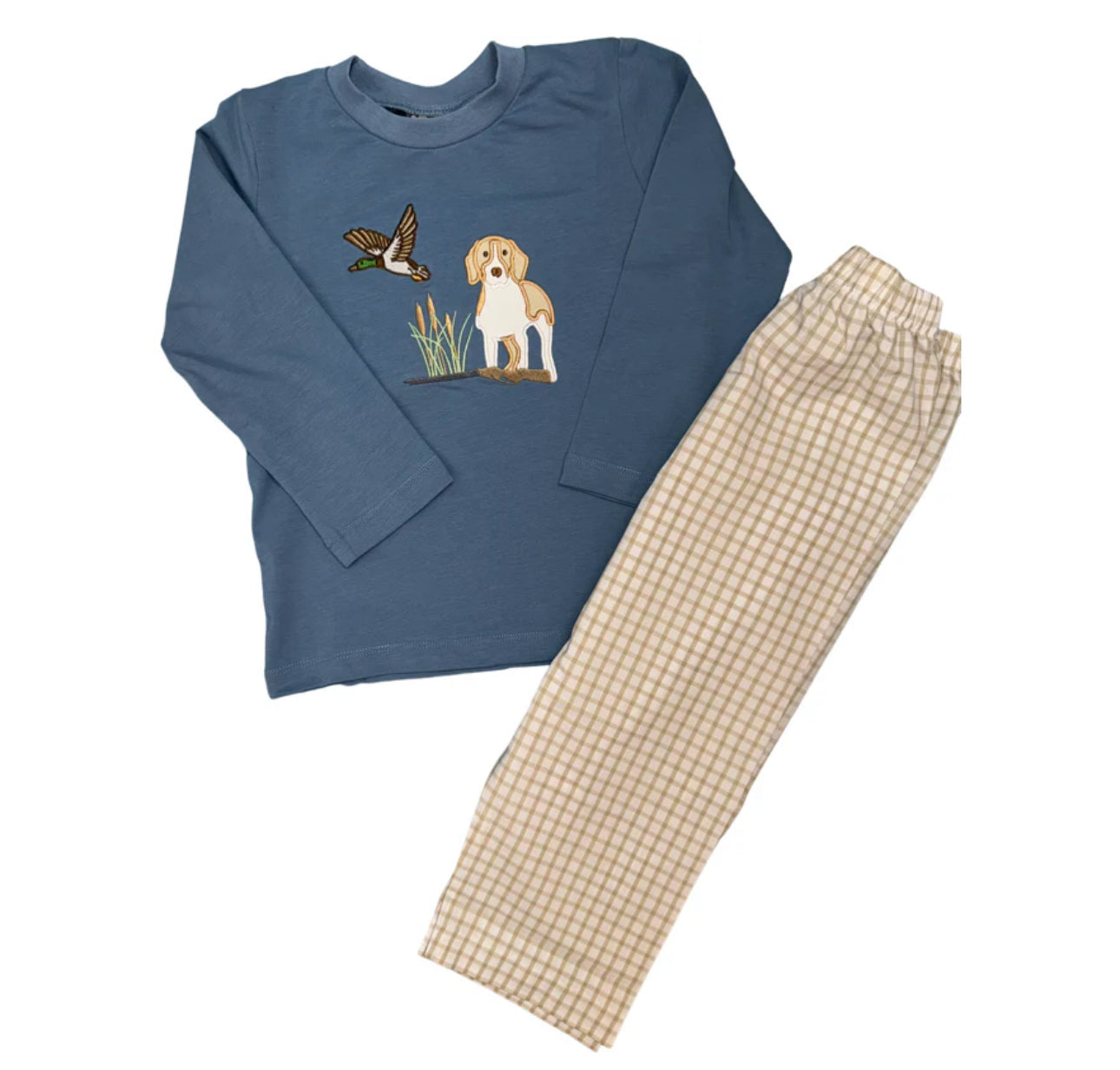 Three Sisters Duck Hunting Boys Appliqué Pant Set