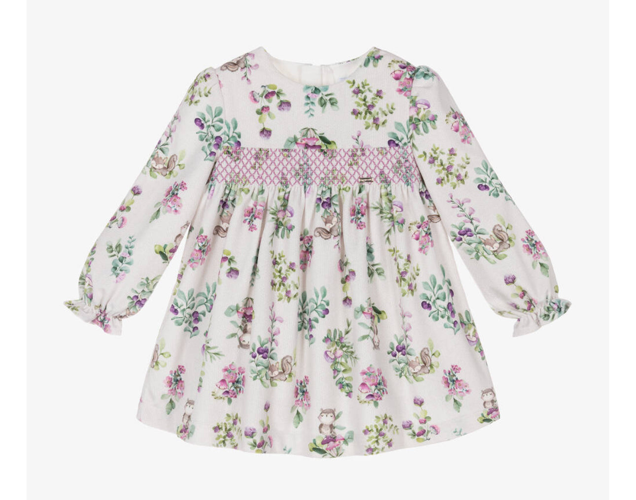 Mayoral Girls Orchid Floral Print Velvet Dress