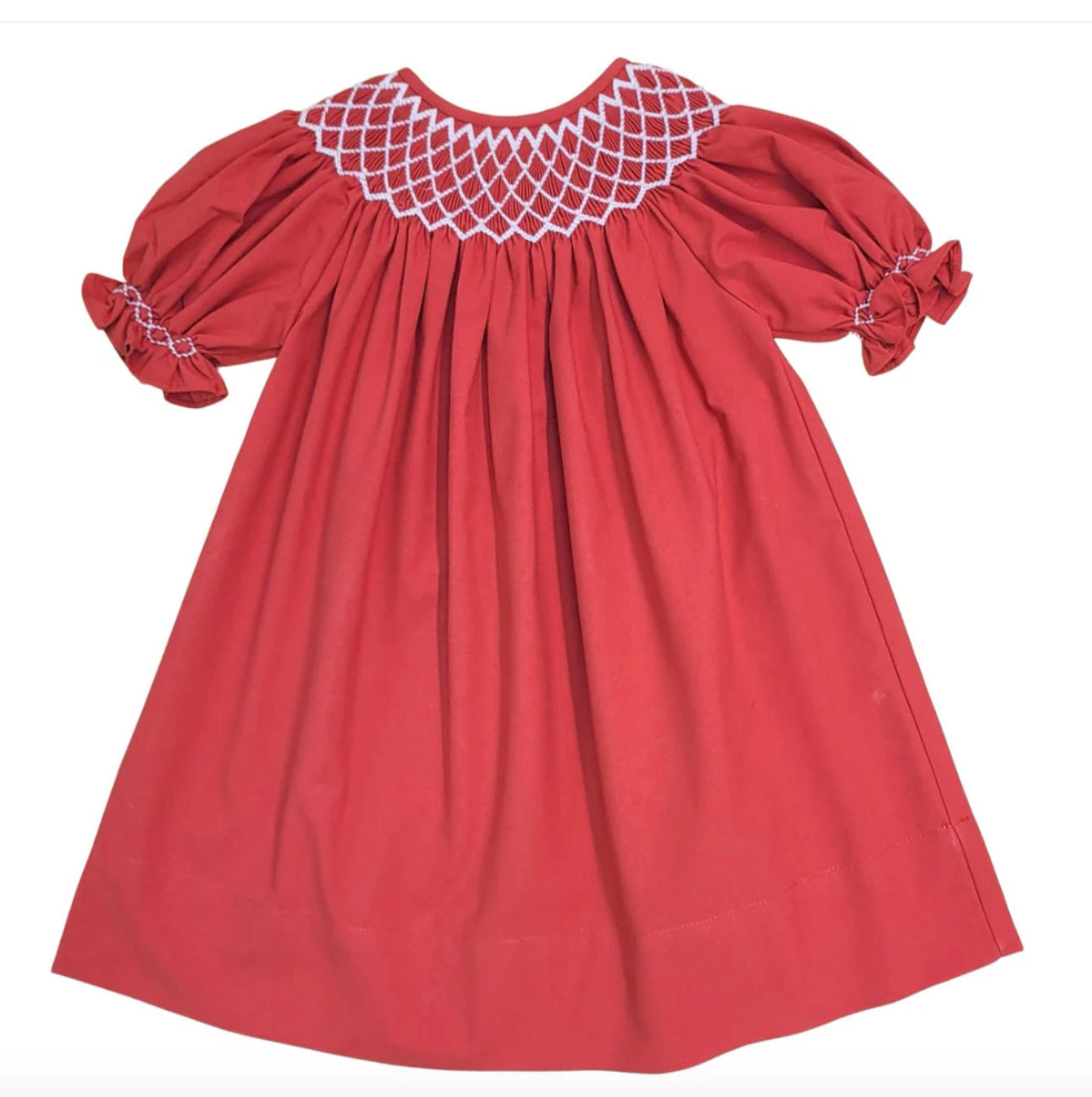 Sweet Dreams Catherine
Red Dress with White Pearl Smocking