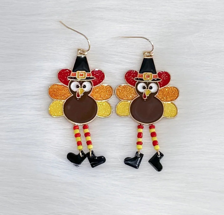 Turkey Dangle Leg Earrings