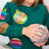 Paperflower Christmas Ornament Crop Sweatshirt
