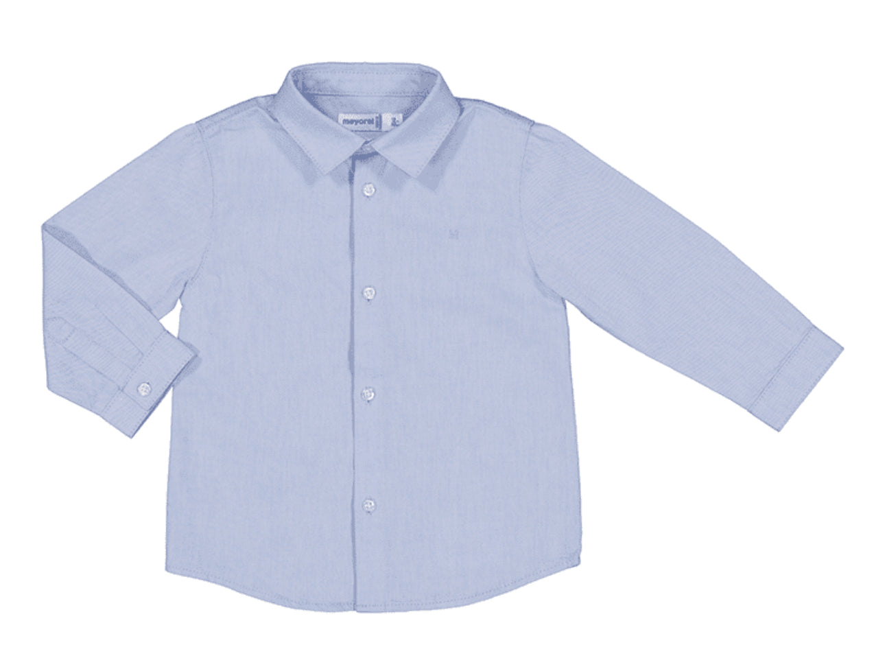 Mayoral Long Sleeve Soft Better Cotton Shirt-Light Blue