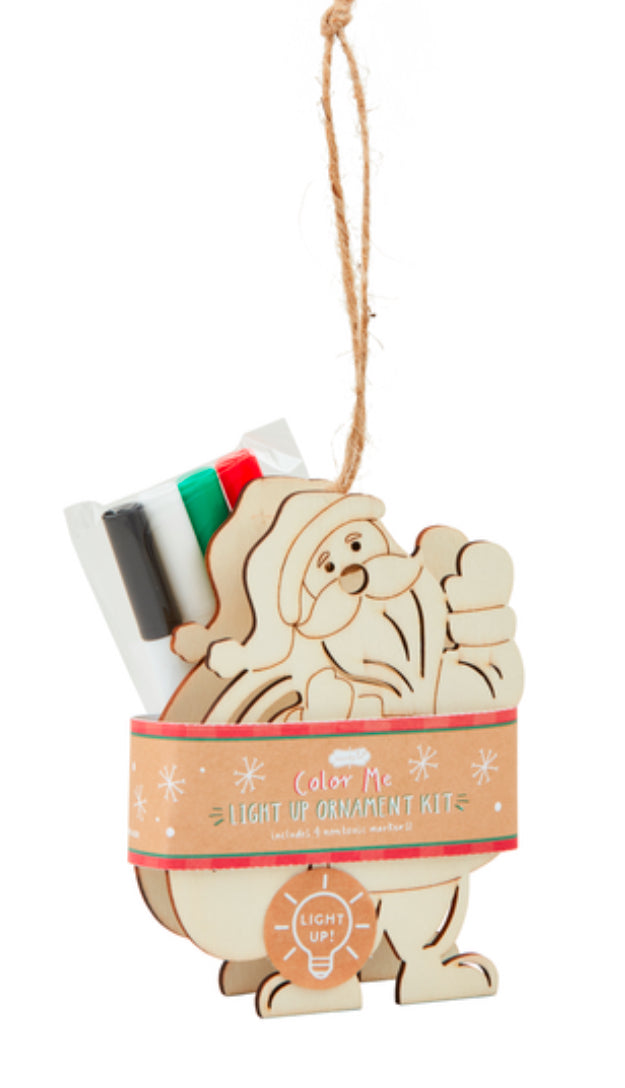 Mudpie Wood COLOR-ME LIGHT-UP ORNAMENT