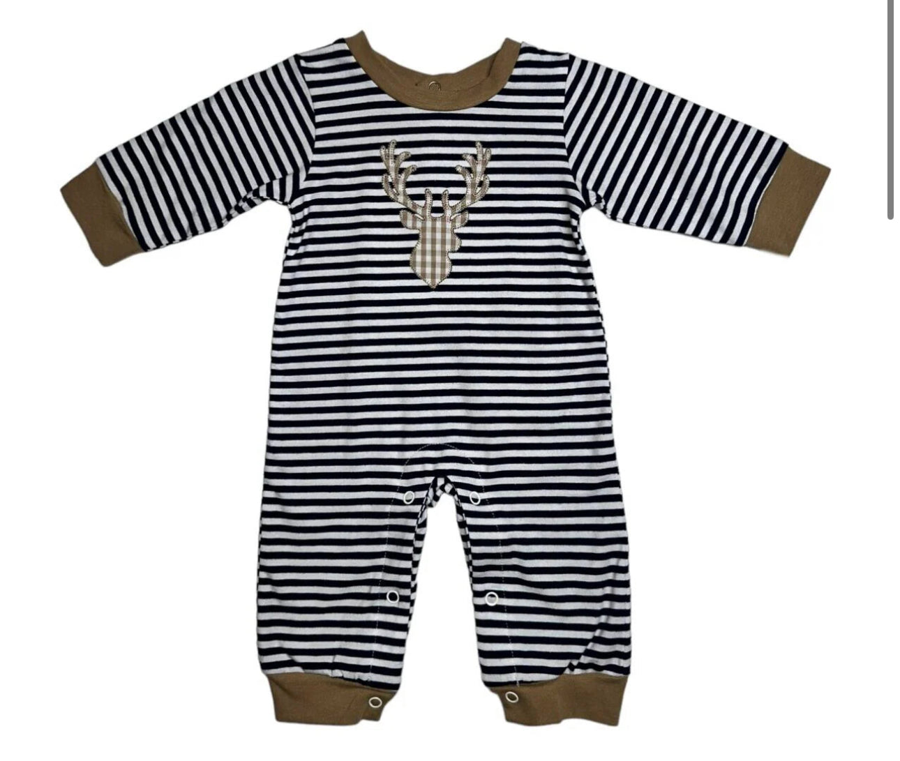 Three Sisters Deer Appliqué Boys Romper