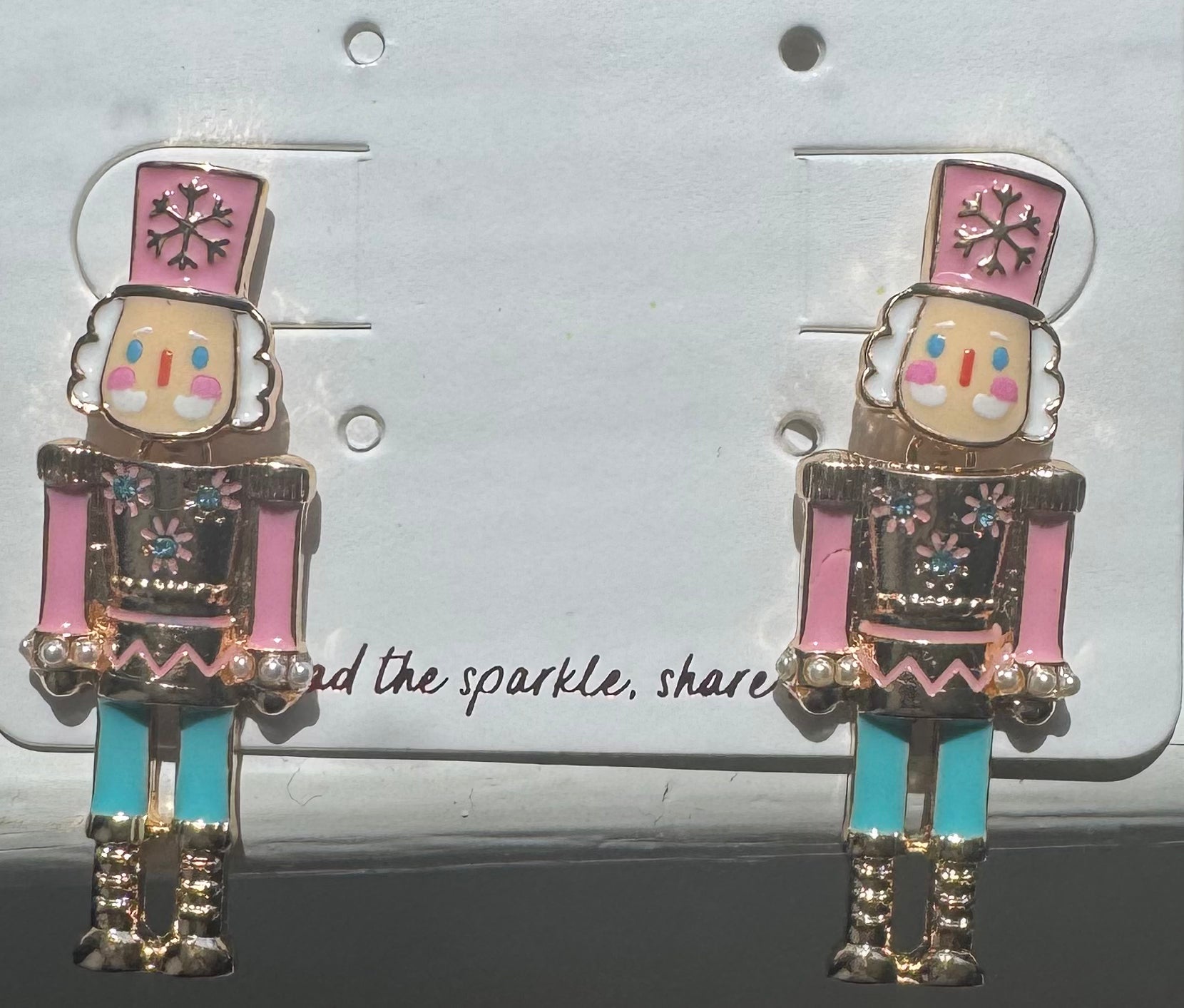 Pink Nutcracker Dangle Earrings