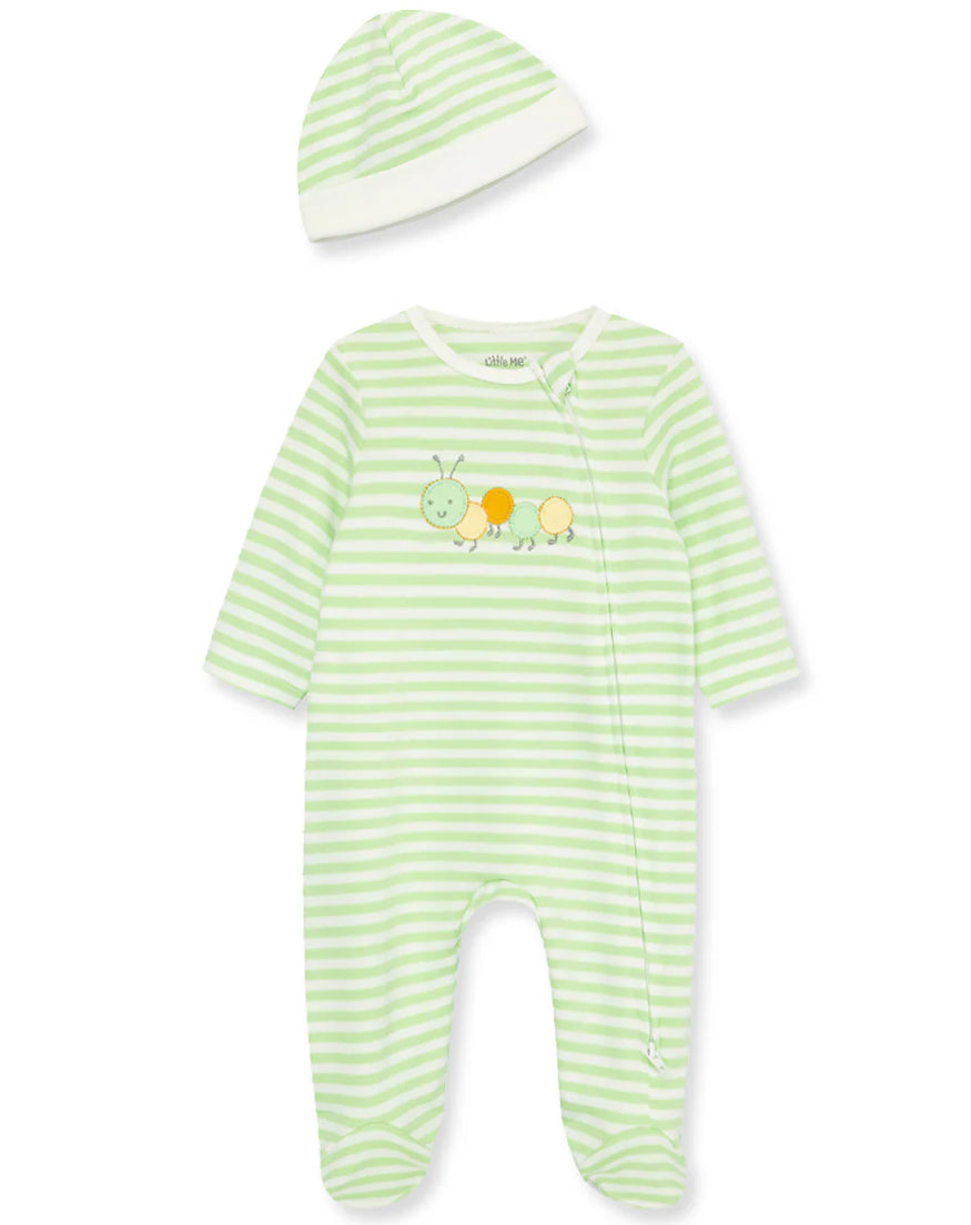 Little Me Sweet Caterpillar Zip Footed One-Piece