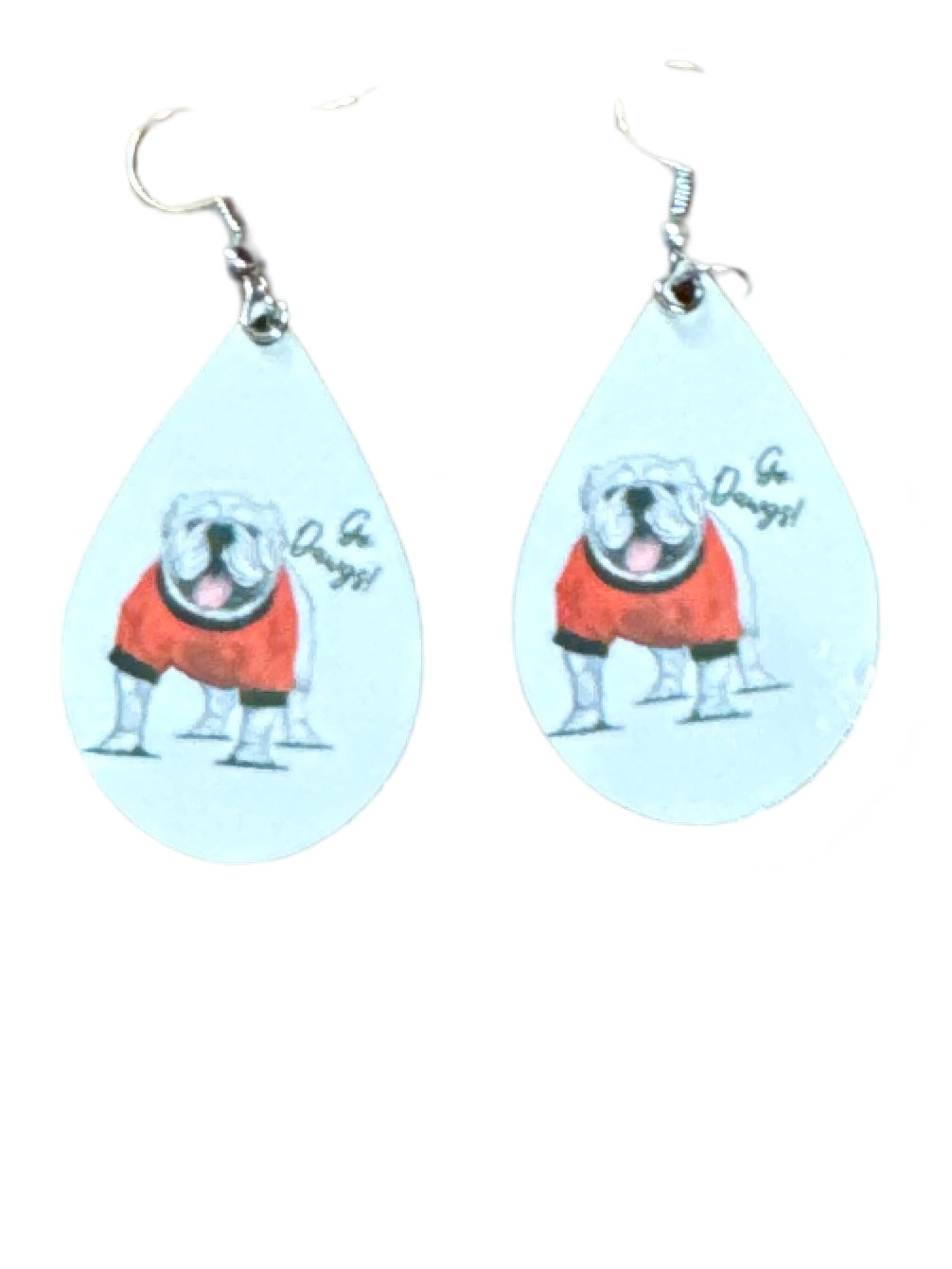 Georgia Bulldog “Go Dawgs” Teardrop Earrings