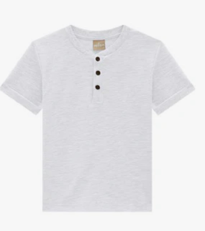 Milon Boys Button T-Shirt White