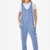 Good Girl Sleeveless Ribbed Jumpsuit-Blue