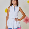 Design History Pleated White& Pink Skort