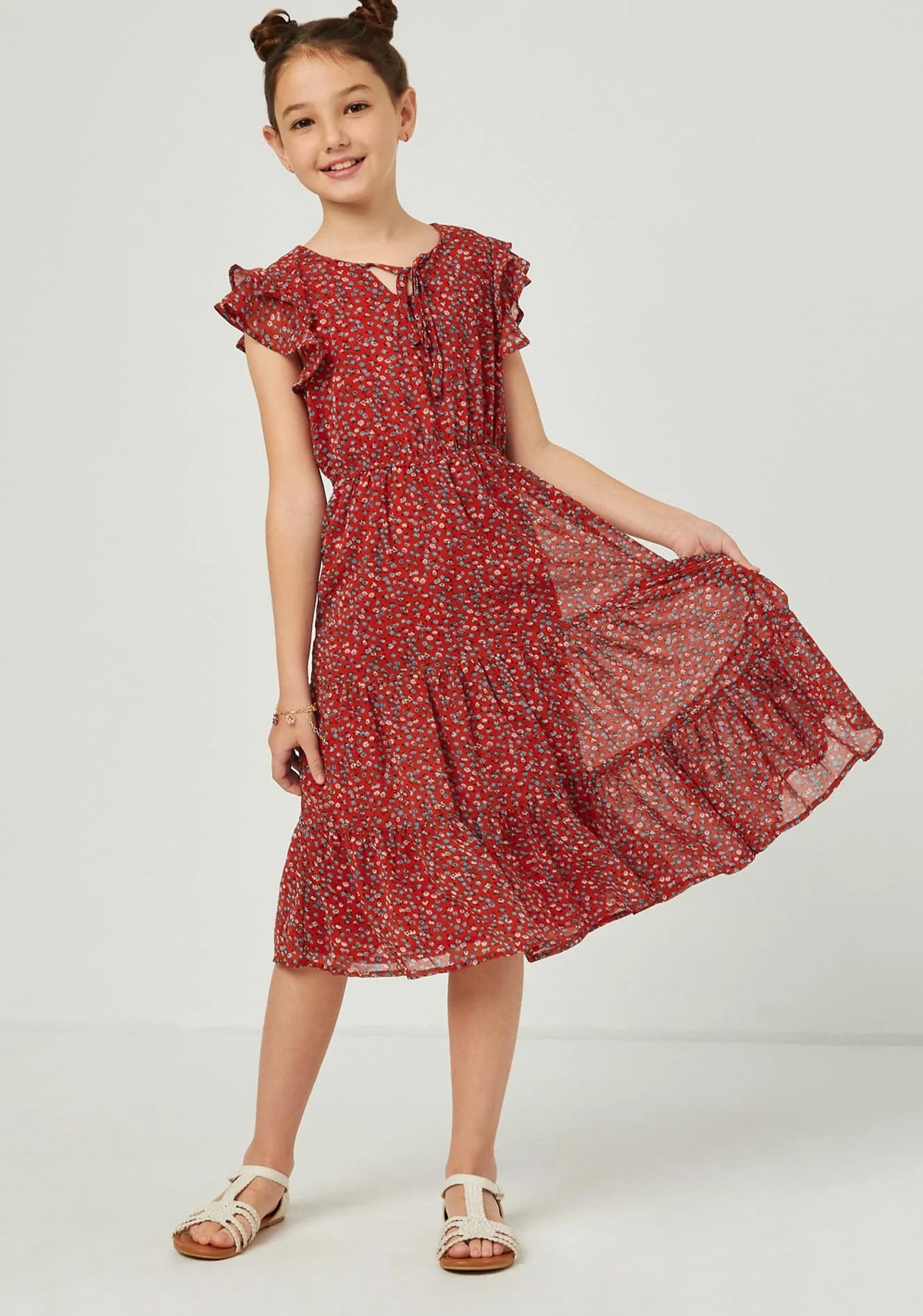 Hayden LA Ditsy Floral Tiered Dress