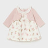 Mayoral Infant Girls Dress with Knit Cardigan Floral Print