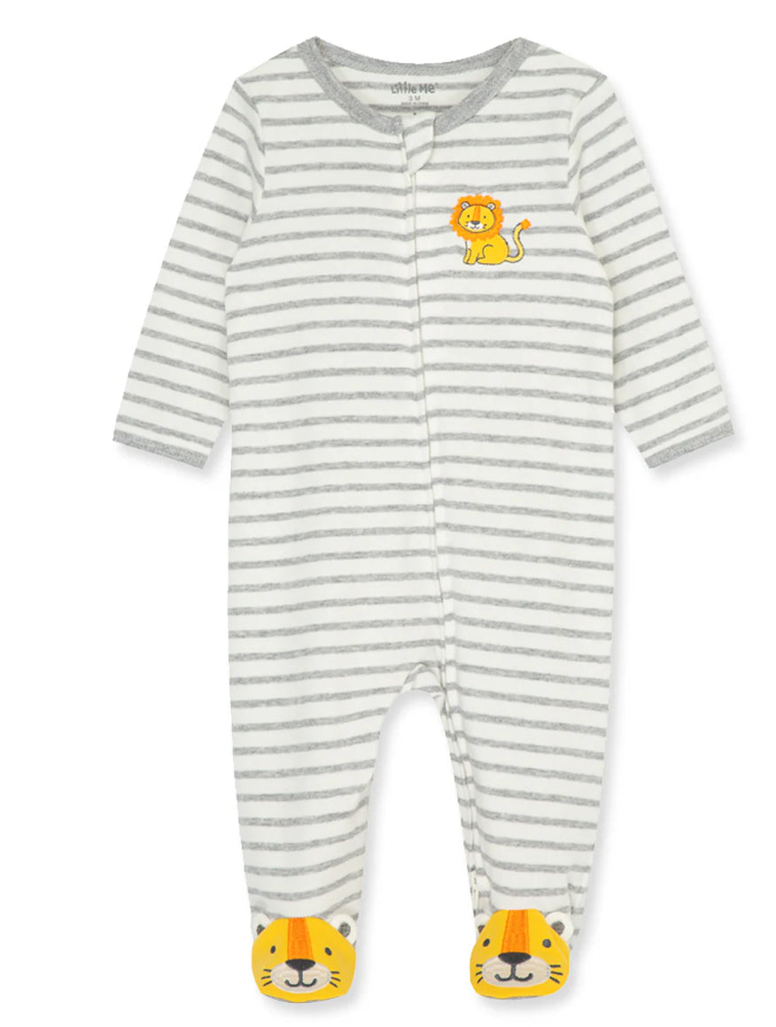 Little Me Sweet Little Lion Zip Footed One-Piece