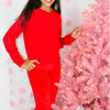 Paperflower Red Star Rhinestone Crop Graphic Sweatshirt