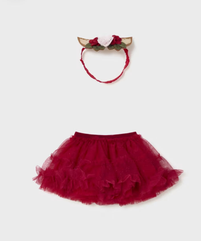 Mayoral Newborn Girl Tulle Skirt with Deer Ears Headband