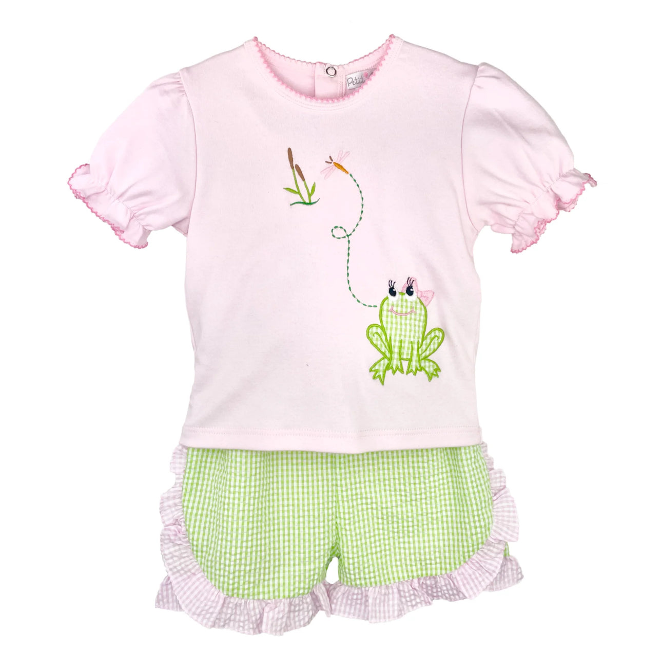 Frog Appliqué Short Set-Girls