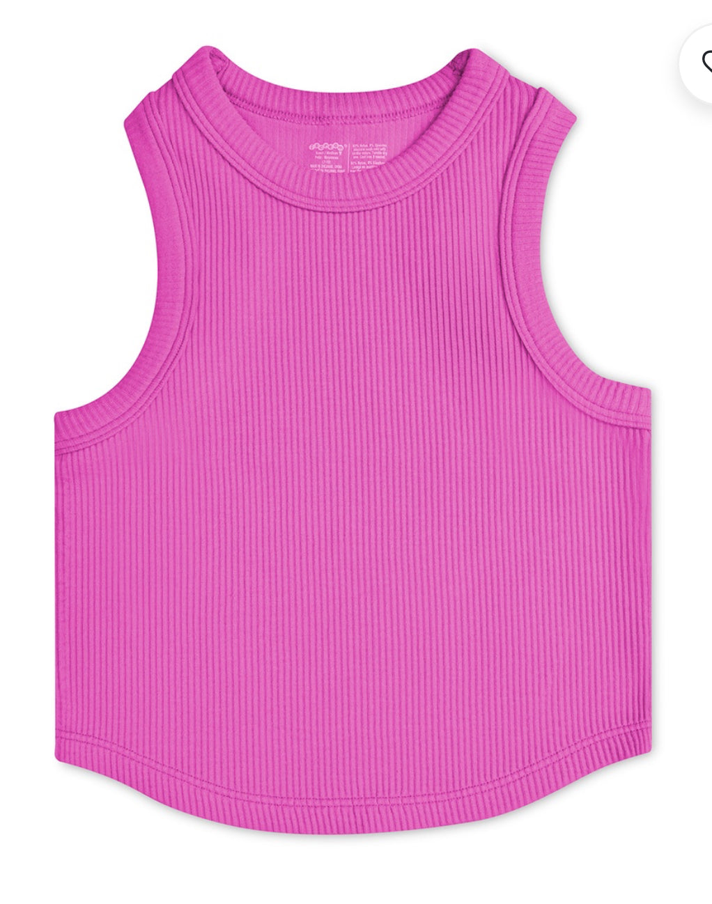 Iscream Cropped Ribbed Racerback Tank Top-Pretty Pink