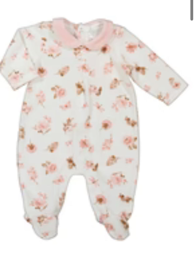 Mayoral Baby Girl Flower Print
Velour Sleeper - Rubor