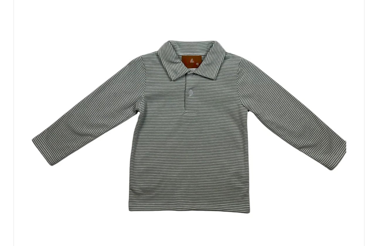 Millie Jay Weston LS Shirt - Sage Stripe