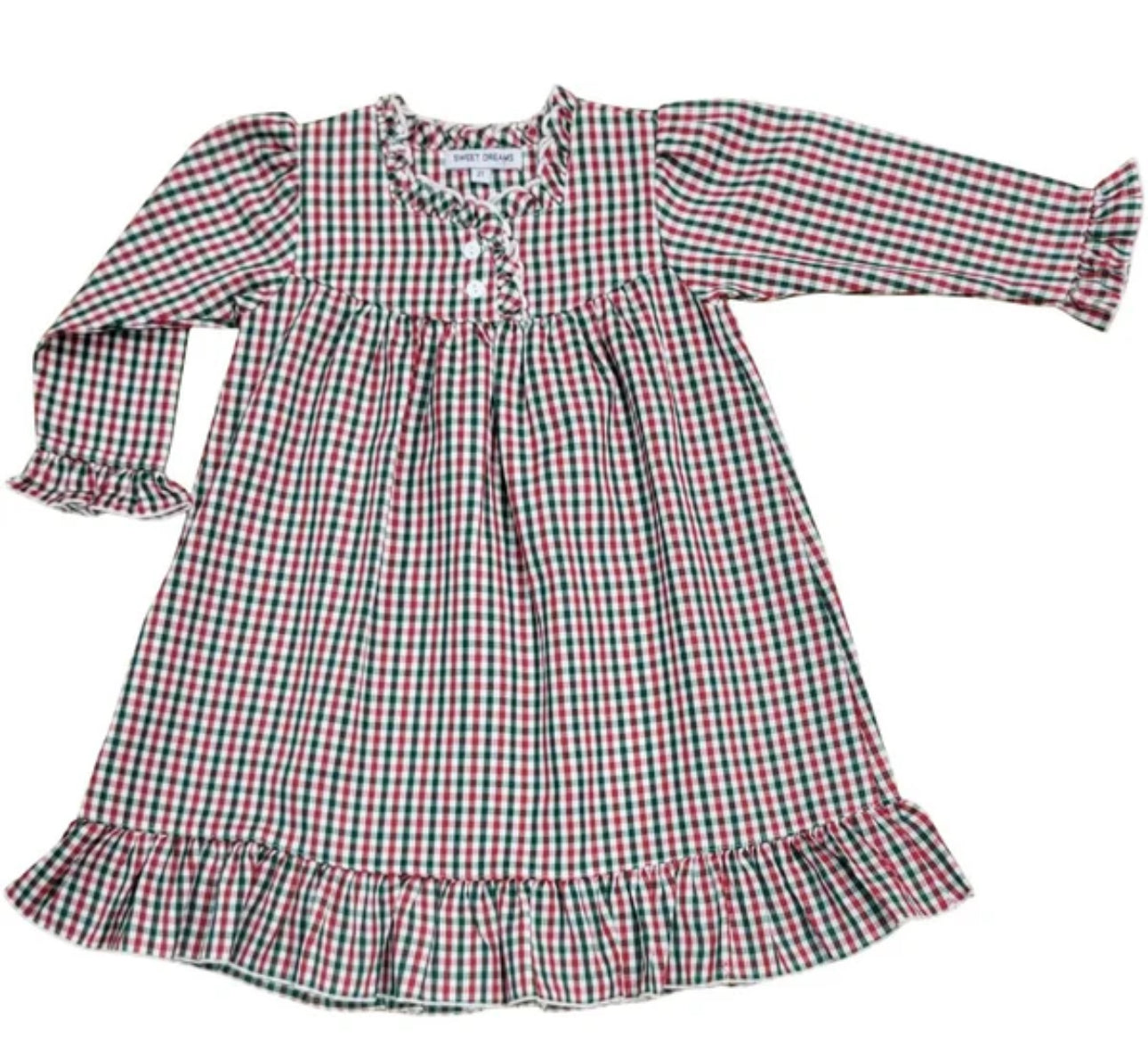 Sweet Dreams Red/Green Gingham Night Gown