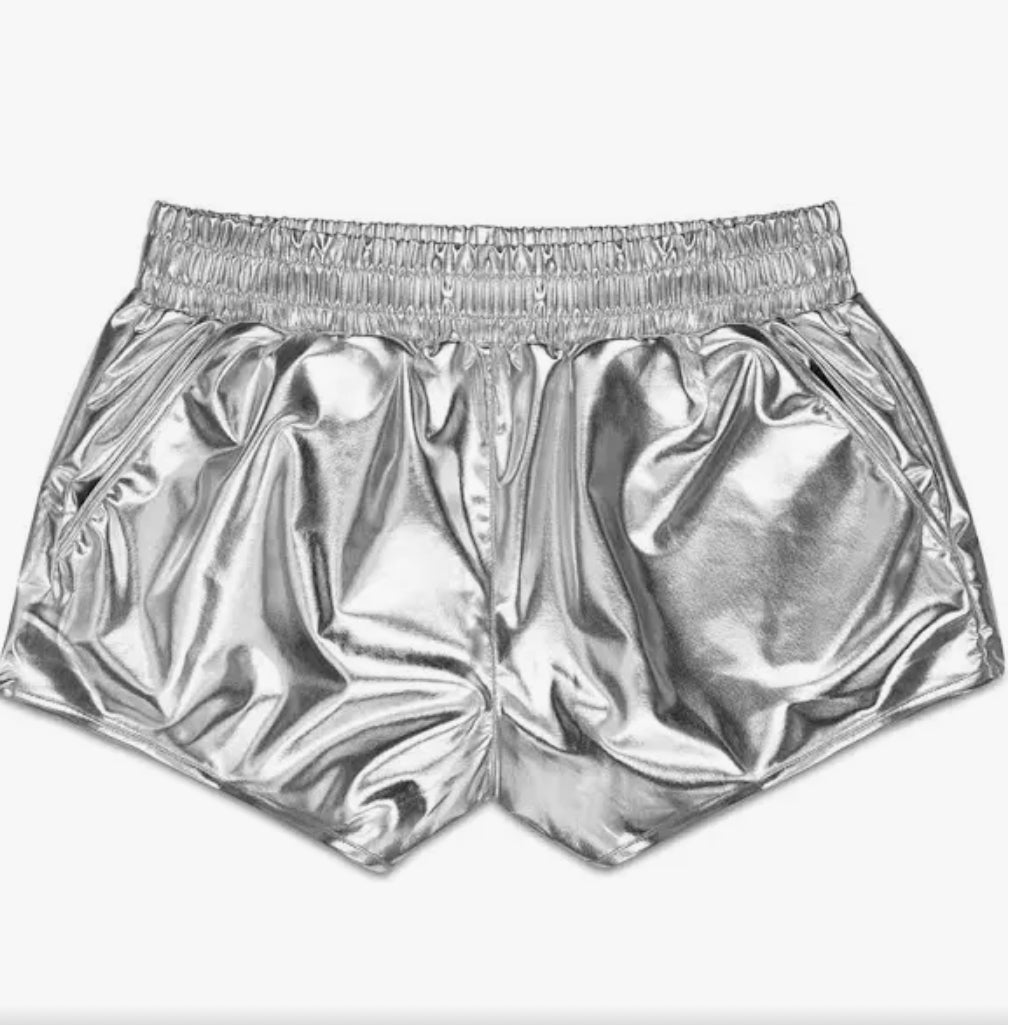 Iscream Iridescent Silver Metallic Shorts