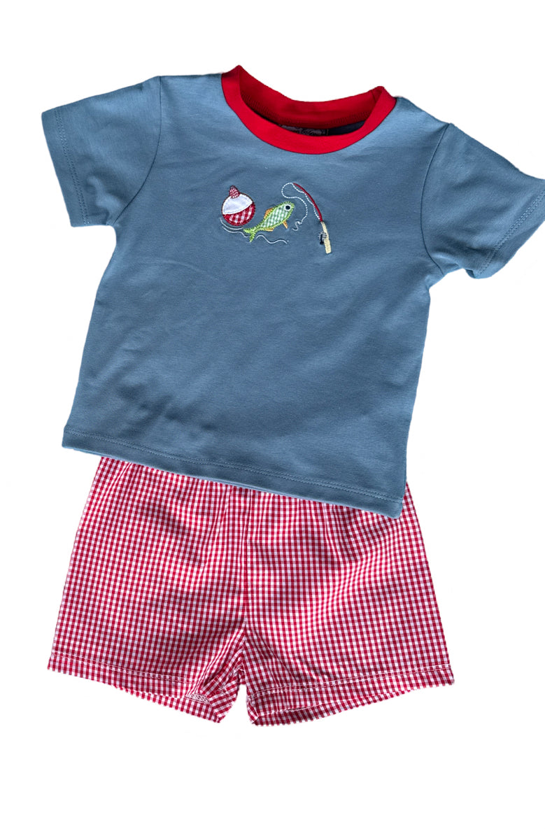 Gone Fishing Appliqué Short Set