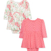 Lucious Floral 2-pack Body Suit Skirted Dresses