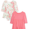 Lucious Floral 2-pack Body Suit Skirted Dresses
