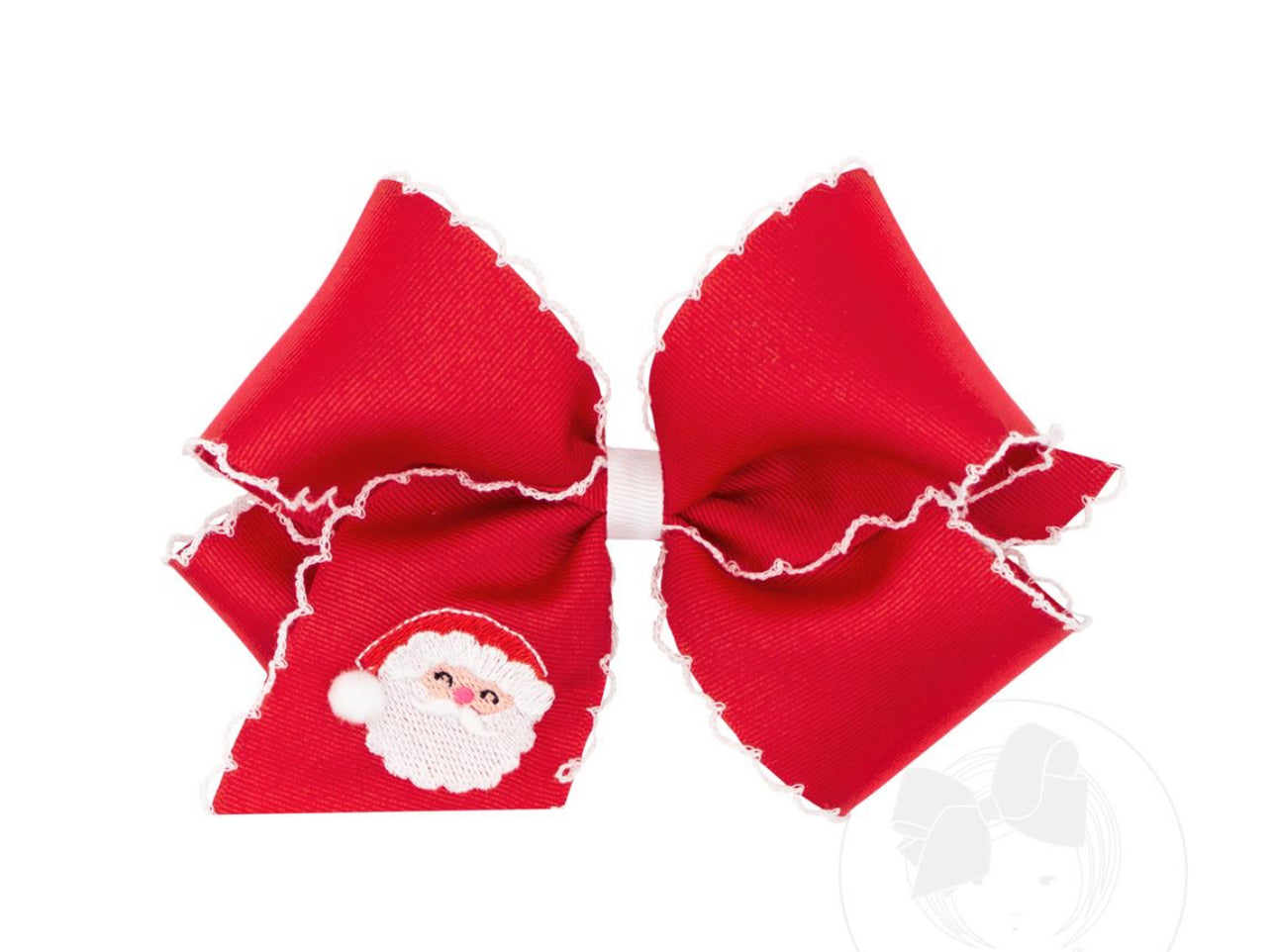 Wee Ones King Moonstitch King Classic Red and White Santa Bow