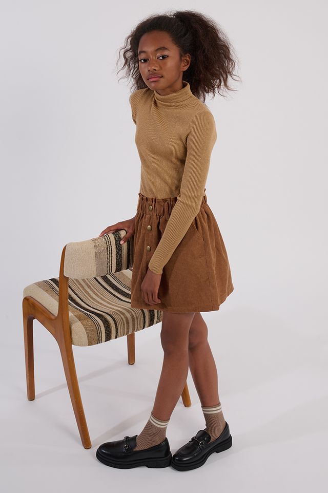 GIRLS WOVEN SKIRT CAMEL