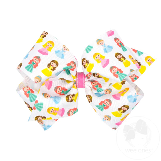 Wee Ones Medium Princess and Dance-Inspired Printed Hair Bow