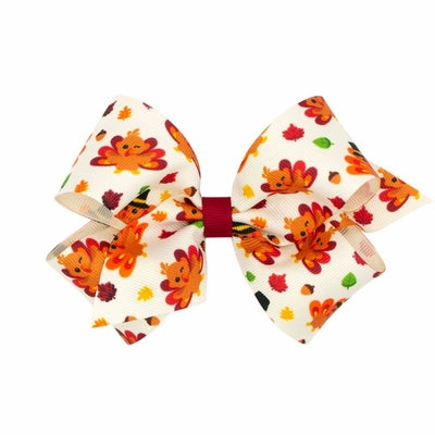 Wee Ones Medium Turkey Print Bow