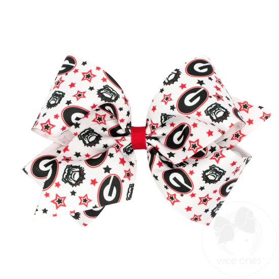 Wee One King UGA Print Bow