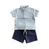 Boy's Polo Palm Print w/ Navy Short Set