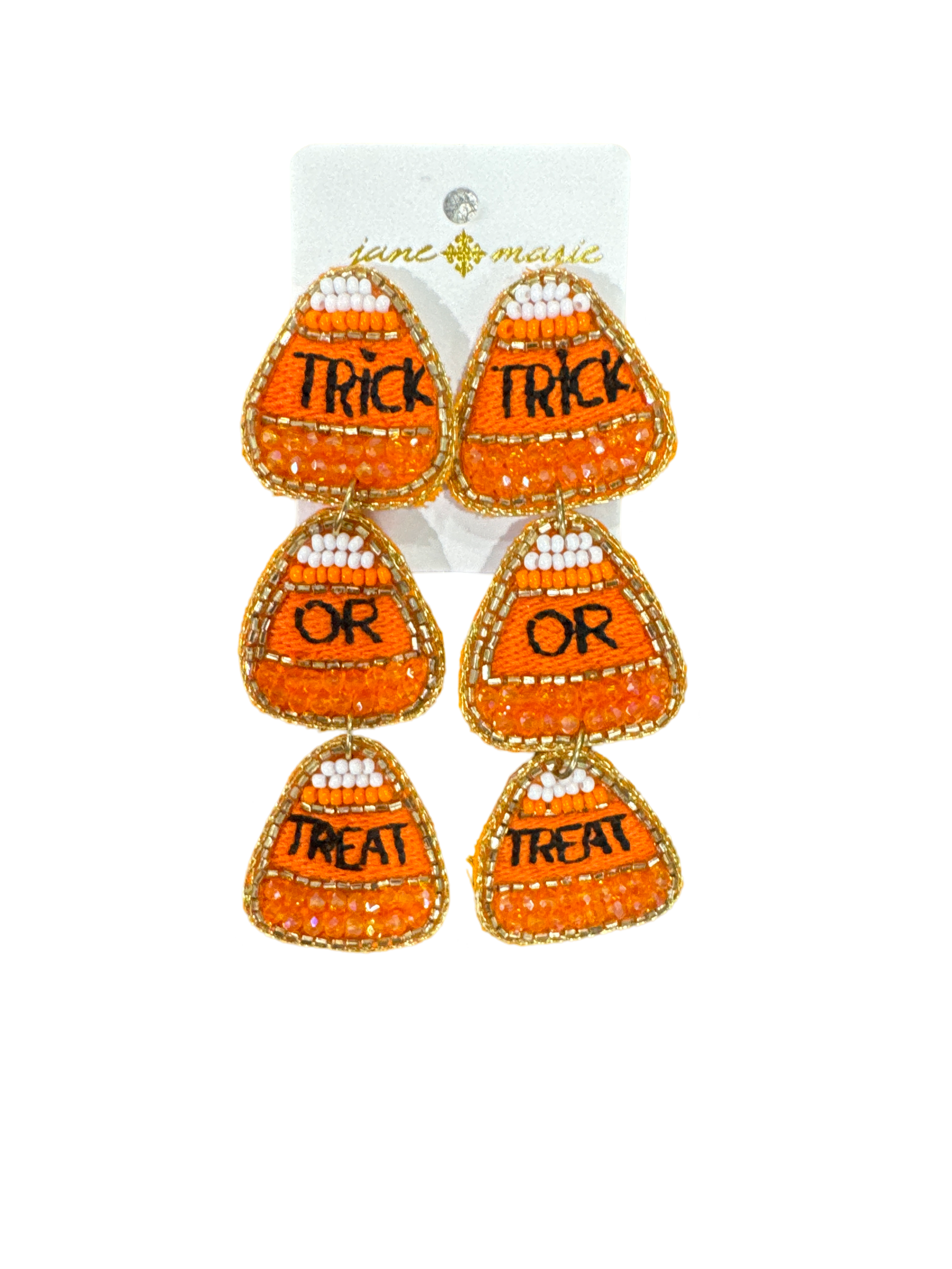 Jane Marie Beaded Candy Corn Drop Earrings