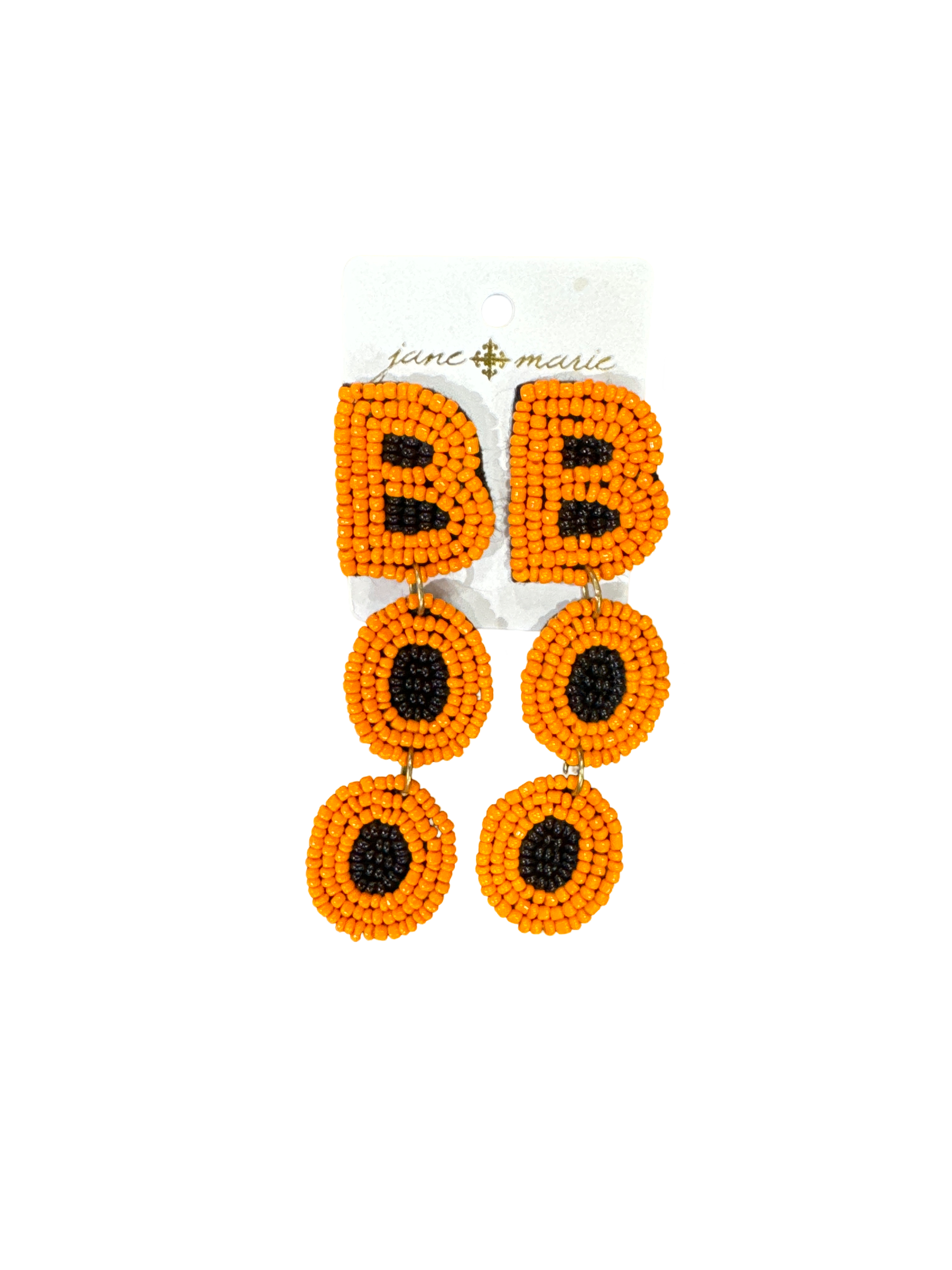 Jane Marie Beaded “BOO” Drop Earrings