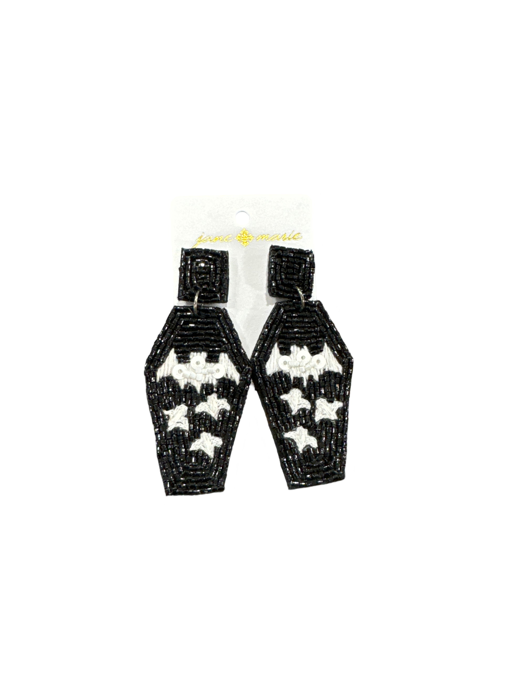 Jane Marie Beaded Coffin Earrings