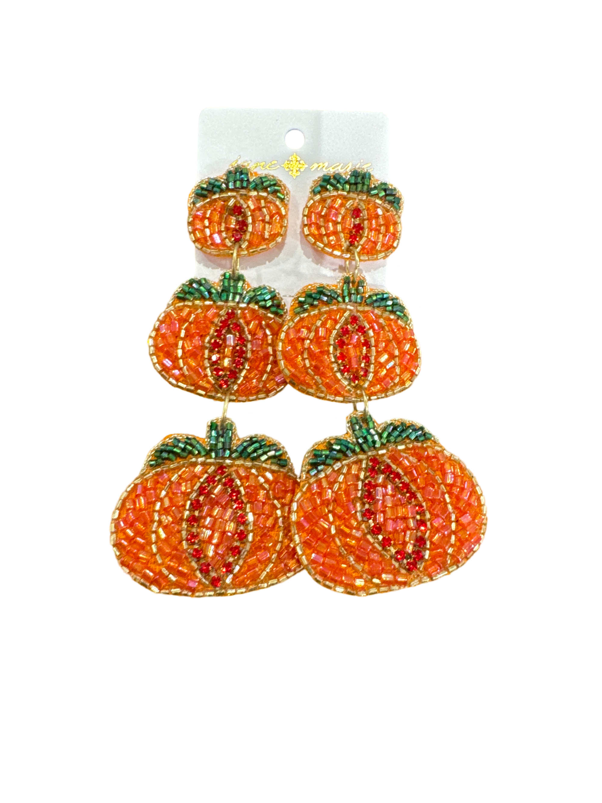 Jane Marie Beaded Pumpkin Drop Earrings