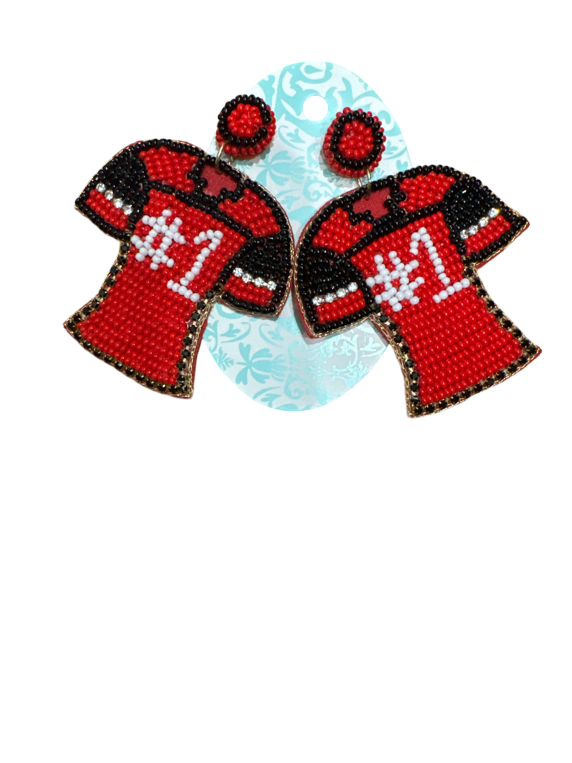 Georgia #1 Jersey Beaded Earrings