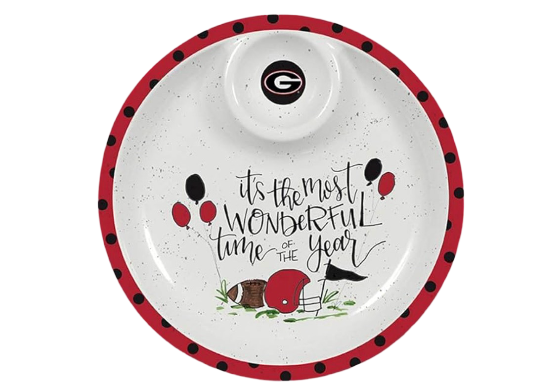 Magnolia Lane Georgia Bulldogs Melamine Chip and Dip Bowl