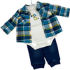 Mayoral Baby Boys Plaid Puppy Dog 3 Pc.Set